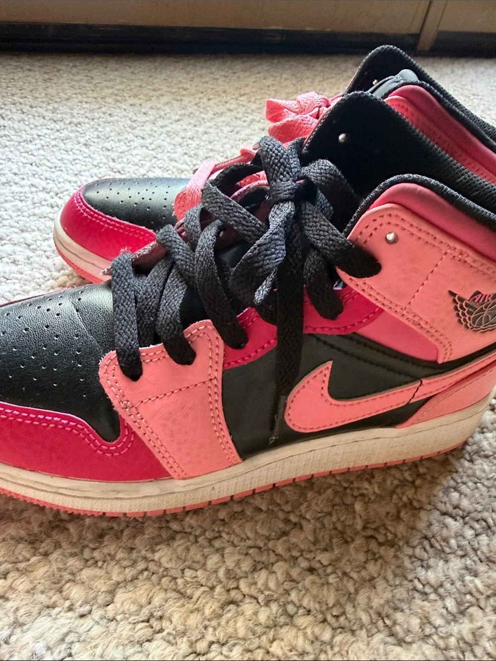 Jordan Kids' High-Top Sneakers in Pink and Black